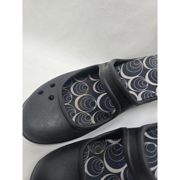 Crocs Frances Mary Jane Wedge Mule Slip On Shoes Black Comfort Women’s Size 7 - Picture 7 of 8